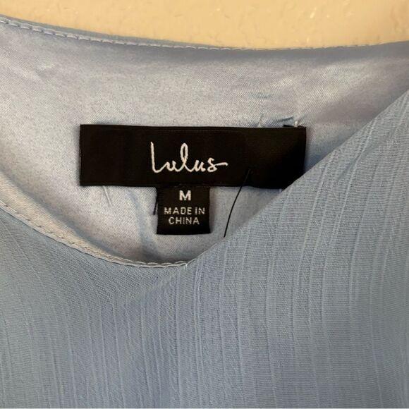 NWT Lulus Forever Enchanting Light Blue Dress with Slit, Size Medium - Picture 7 of 8